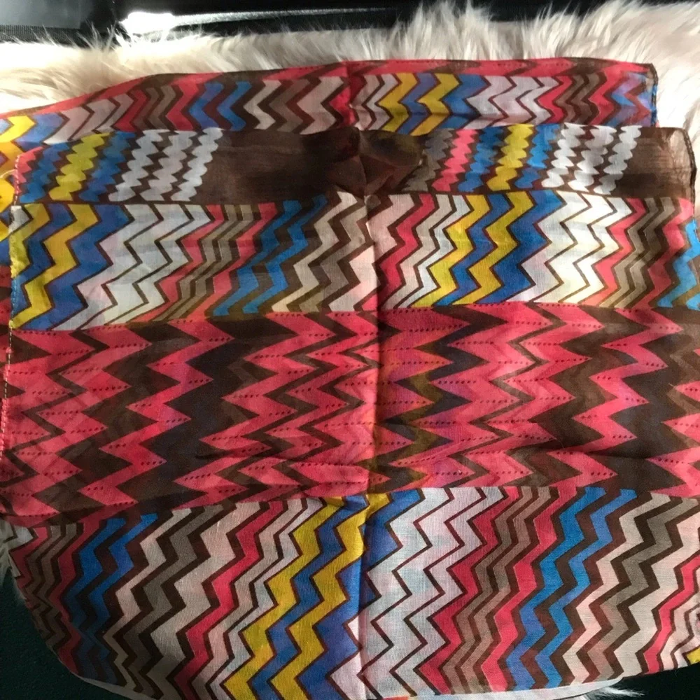 Bohemian Chevron Pattern Infinity Scarf 20” x 33”